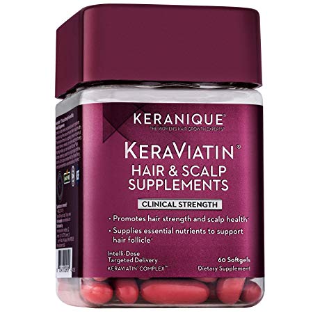 Keranique KeraViatin Hair & Scalp Health Supplement, Clinical Strength, Biotin, Vitamin B, 60 Softgels