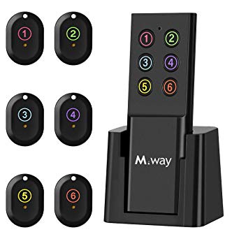 M WAY Key Finder, Wireless RF Item Locator Key Tracker Anti-Lost Alarm Keychain,1 RF Transmitter and 6 Receivers (Number)