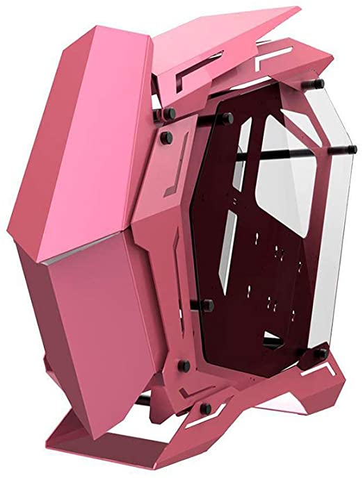 JONSBO MechWarrior MOD-3 Gaming Computer Case Support XL-ATX Motherboard 360mm Liquid Cooler Front Panel with 5V ARGB Lighting USB 3.02 (Pink)