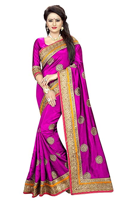 Lajree Designer Women's Georgette Embroidery Saree With Blouse Piece