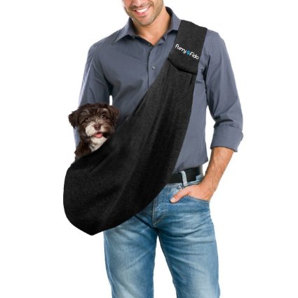 FurryFido Reversible Pet Sling Carrier - For Cats Dogs Up To 13  lbs - Premium Quality Safe And Comfortable Shoulder Bag - Bring Your Pet Along In The Best Pet Travel Accessories