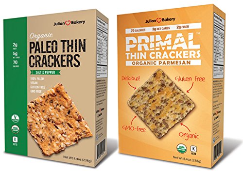 Paleo & Primal Thin Crackers (Variety 2 Pack) (Organic, Low Carb, Gluten Free, Grain Free)