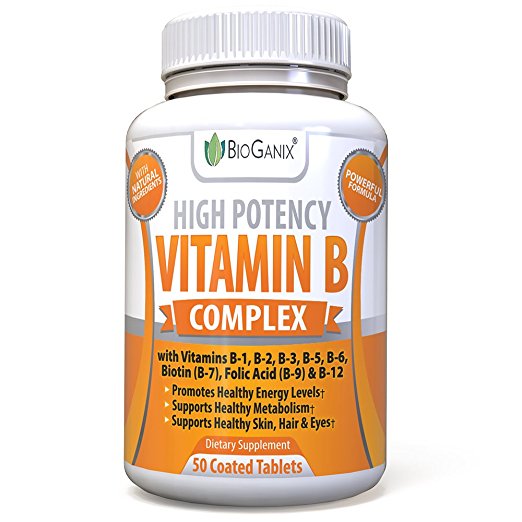 #1 Best Vitamin B Complex 100 Supplement With Vitamin B12, B1, B2, B3, B4, B5, B6, B7 Biotin & B9 Folic Acid 400mcg - High Potency Capsules To Boost Energy, Weight Loss, Metabolism, Skin, Hair & Eyes