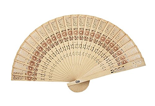 Forsun Sandalwood Fan (Set of 50 pcs) - Baby Shower Gifts & Wedding Favors-Sunflower