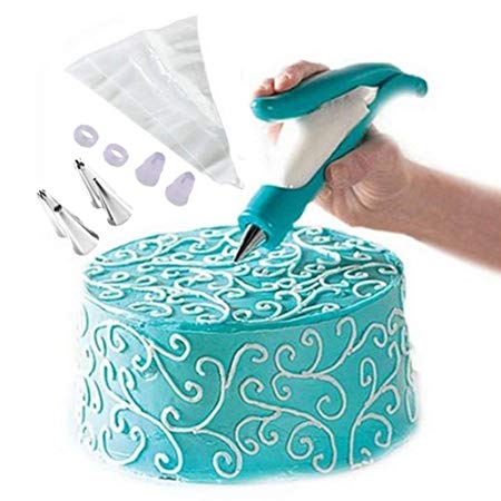 Cake Decorating Pen Tool Kit Pastry Bag DIY Cake Deco Tools Kit Pastry Icing Pen Piping Kit Bags(Blue)