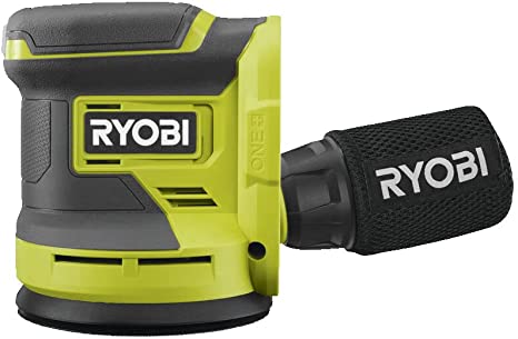 RYOBI 18 V ONE  Akku-Exzenterschleifer RROS18-0 (Schleifteller-Ø 125 mm, Schwingzahl 0-20.000 min-1, Staubabsaugung, inkl. 3 x Schleifpapier, 1 x Staubbeutel, ohne Akku & Ladegerät im Karton)