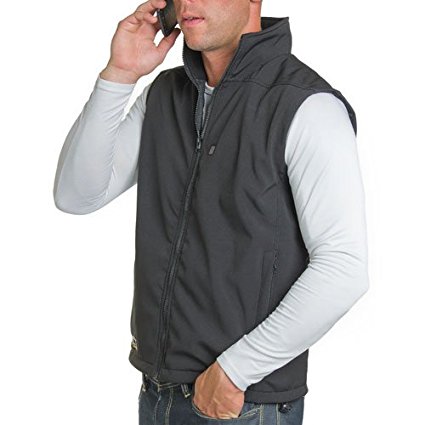 Venture Heat Men's City Collection Heated Soft Shell Vest (Black, Medium)