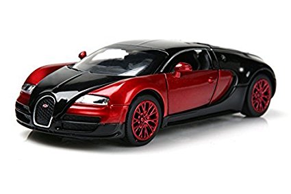 Bugatti Veyron 1:32 Alloy Diecast car model collection light&sound Red with color packaging ,Toys for Kids & Child by 7color