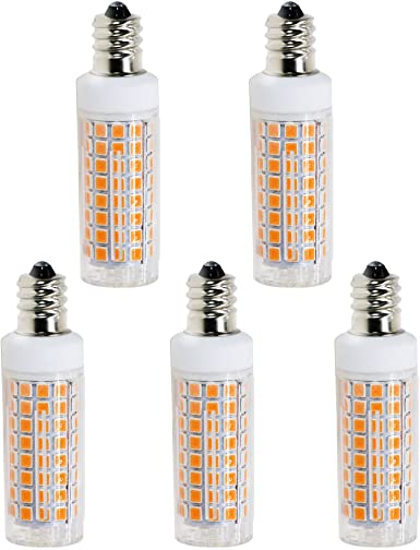 [5-Pack] E12 Led Bulb Candelabra Light Bulbs 8W, 100W (850LM) Equivalent Ceiling Fan Bulbs, Warm White 3000K, Dimmable, LED Chandelier Light Bulbs.