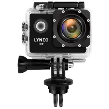 LYNEC 1080P HD 1.5 inch 170° Wide Angle Lens Waterproof DV Camcorder AC65 Outdoor camping Sports Action Camera with 2 Batteries and 19 Accessories Kits Shockproof Carrying Bag
