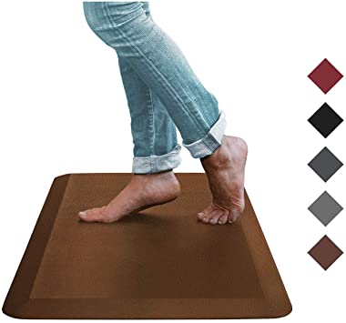 Oasis Ktichen Mat, Comfort Anti Fatigue Mat, 5 Colors and 3 Sizes, Perfect for Kitchens and Standing Desks (20x32x3/4-Inch, Brown)