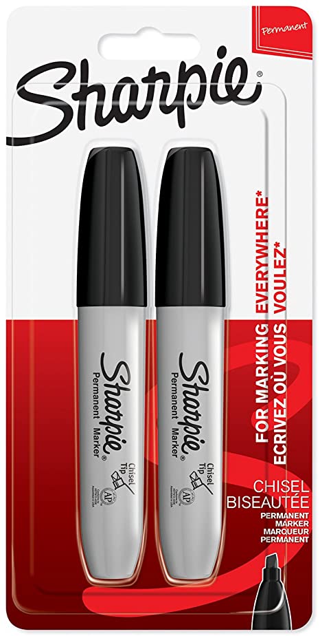 Sharpie Permanent Markers, Chisel Tip Pack of 2