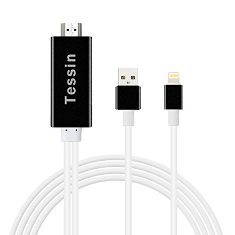 Lightning to HDMI,iPhone to HDMI Cable 6.5ft 1080P Digital AV Adapter HDTV Cable for iPhone,iPad,iPod,Plug and Play by TESSIN