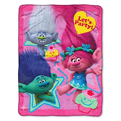 Trolls, Let's Party Micro Raschel Throw, 46" x 60"