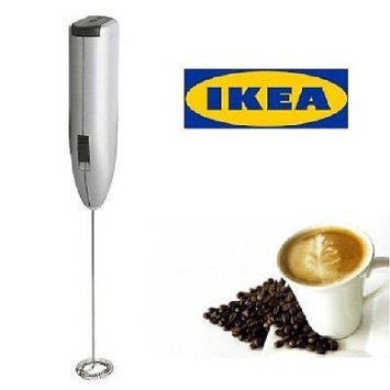 IKEA Coffee Milk Frother Latte Hot Chocolate Whisk Frothy Blend Mixer Whisker (Randomly assigned colour, Black or Silver)