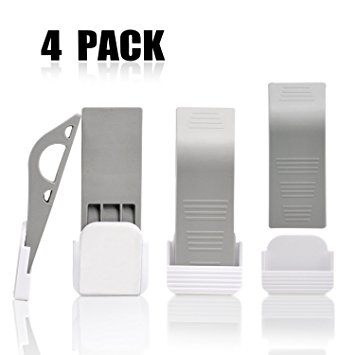 Door Stopper 4 Pack With Free Decorative Storage Holder Premium Heavy Duty Rubber Wedge - Doorstop Security Works On All Floor Surfaces By Aootech
