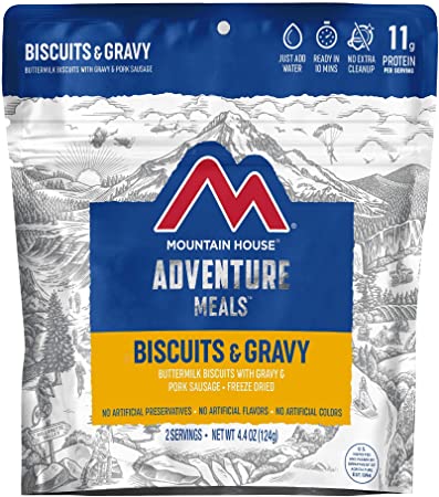 Mountain House Biscuits & Gravy | Freeze Dried Backpacking & Camping Food | Survival & Emergency Food