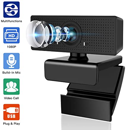 Webcam with Microphone, Admitrack 1080P HD Webcam Streaming Computer Web Camera with 110° Wide View Angle - USB Computer Camera for PC Laptop Desktop Video Calling Recording, Conferencing (Black)