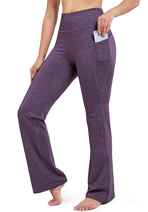 28"/30"/32"/34" Inseam Women's Bootcut Yoga Pants Long Bootleg High-Waisted Flare Pants with Pockets