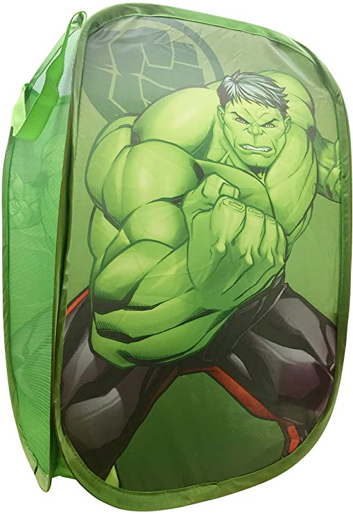 Jay Franco Marvel Avengers Hulk Blast Pop Up Hamper - Mesh Laundry Basket/Bag with Durable Handles, 22" x 14" (Official Marvel Product)