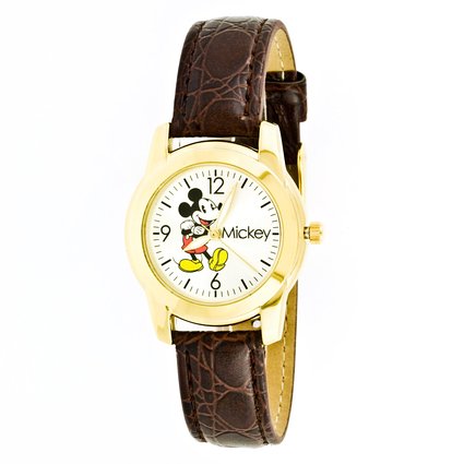 Disney Women's MCK612 Mickey Mouse Brown Strap Watch