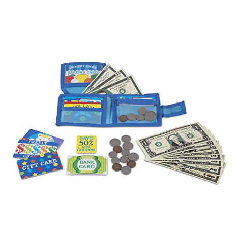 Melissa & Doug Pretend-to-Spend Wallet Play