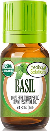 Organic Basil Essential Oil (100% Pure - USDA Certified Organic) Best Therapeutic Grade Essential Oil - 10ml