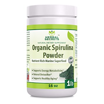 Herbal Secrets Organic Spirulina Powder 1lb (16 Oz)