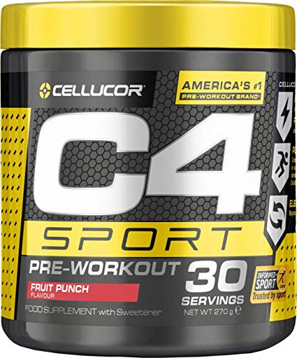 Cellucor C4 Sport Pre Workout Powder Sports Hydration & Energy Drink Supplement with Creatine Monohydrate & Beta Alanine, Fruit Punch, 30 Servings