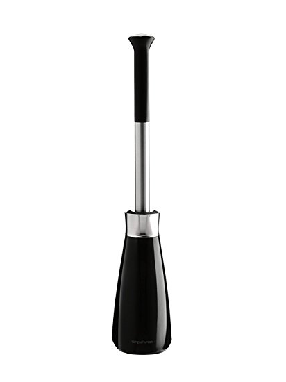 simplehuman Toilet Brush and Holder, Stainless Steel, Black