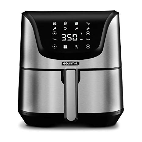 Gourmia GAF635 Digital Multi Mode Air Fryer | Oil-Free Healthy Cooking | 8 Preset Cook Modes | 6-Quart Capacity | Stainless Steel Design | Removable, Dishwasher-Safe Basket | Free Recipe Book Included