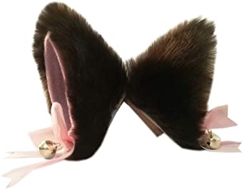 Sheicon Cat Ears with Bell Furry Neko Ears Headband Hair Clip Hairband for Halloween Costume Cosplay Party Fancy Dress