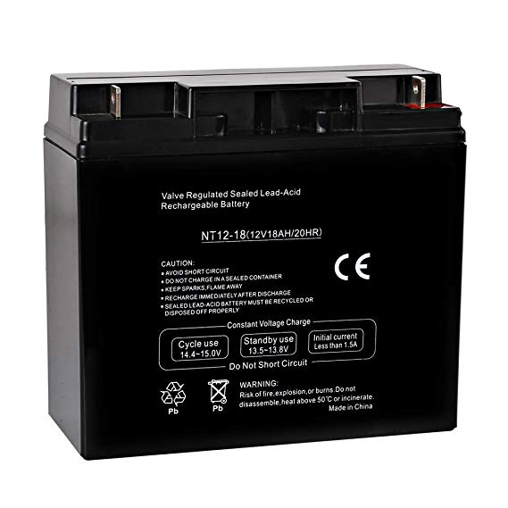 Hykolity 12V 18AH Battery Sealed Lead Acid Rechargeable SLA AGM Batteries Replaces UB12180 FM12180 6fm18