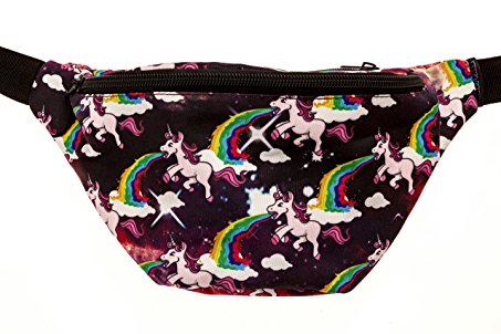 KANDYPACK Barfing Unicorn Fanny Pack with Hidden Pocket Perfect for Raves and Festivals