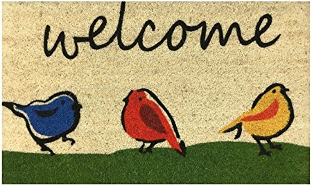 "Welcome" Doormat by Castle Mats, Size 18 x 30 inches, Non-Slip, Durable, Made Using Odor-Free Natural Fibers