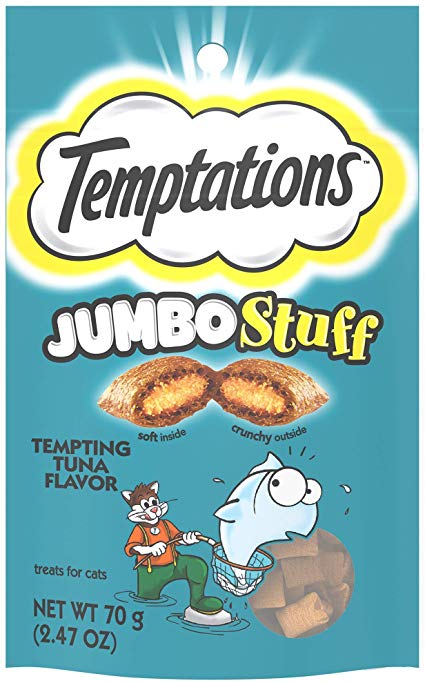 Temptations Jumbo Stuff Tempting Tuna Flavor Crunchy and Soft Cat Treats