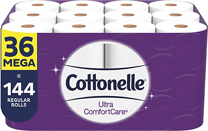 Cottonelle Ultra ComfortCare Toilet Paper, 18 Mega Rolls, Soft Bath Tissue (18 Mega Rolls = 72 Regular Rolls)