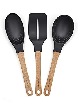 Epicurean Gourmet Series 3-piece Utensil Set, Natural/Black Nylon