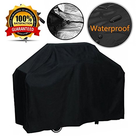 PEDY Grill Cover, Medium 57-Inch BBQ Cover Waterproof, Heavy Duty Gas Grill Cover for Weber, Holland, Jenn Air, Brinkmann and Char Broil -Black