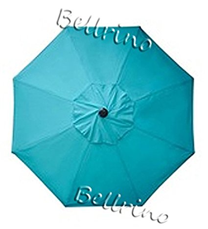 BELLRINO DECOR Replacement LAKE BLUE " STRONG & THICK " Umbrella Canopy for 9ft 8 Ribs Lake Blue (Canopy Only)
