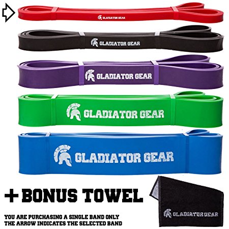 Pull Up Bands with BONUS Gym Towel & E-Guide | For Pull Up Assist, Crossfit, Yoga & Powerlifting | Suitable For All Pull Up Bars | Choose from 1 of 5 Resistance Bands | Improve Your Pull Up Strength
