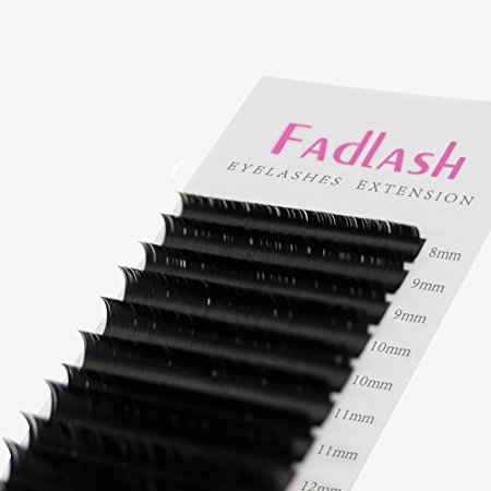 Flat Lashes C Curl 0.20mm 8-14mm Mixed Tray Ellipse Eyelash Extensions Volume Lashes Individual 3D Salon Perfect Use by FADLASH