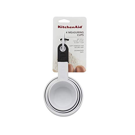 KitchenAid KE058OHWHA Classic Measuring Cups, Set of 4, White/Black