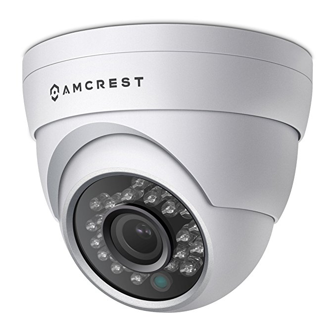 Amcrest Full HD 1080P 1920TVL Dome Outdoor Security Camera (Quadbrid 4-in1 HD-CVI/TVI/AHD/Analog), 2MP 1920x1080, 65ft Night Vision, Metal Housing, 2.8mm Lens 95° Viewing Angle, White (AF-2MDT-28W)