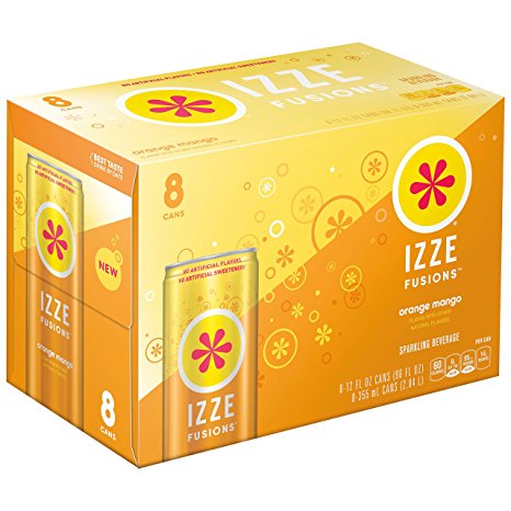 IZZE FUSIONS Sparkling Beverage, Orange Mango, 12 Ounce,  8 Count