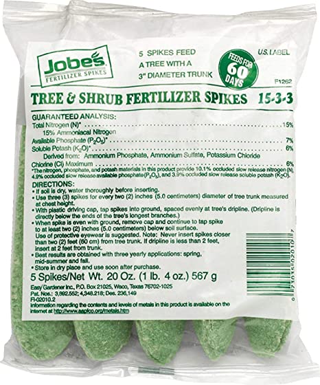 Tree and Shrub Fertilizer Spikes, 5 Bag, Green