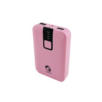 Portable Battery Charger 12000mAh by Gembonics Power Bank for iPhone 6 6 plus 5S 5C 4S, iPad Air 2 mini 3, Samsung Galaxy S6 S5 S4 S3 Note Nexus HTC Motorola Nokia PS Vita Gopro and more (Pink)
