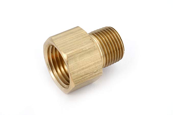 Anderson Metals 06120 Brass Pipe Fitting, Reducer Adapter, 1/4" NPT Male x 1/2" NPT Female Pipe