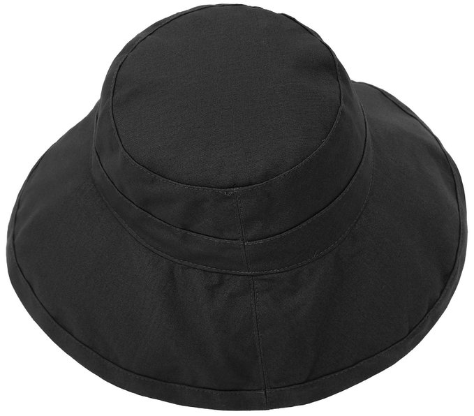 Women's Solid Fashion Fold-Up Wide Brim Cotton Sun Bucket Hat
