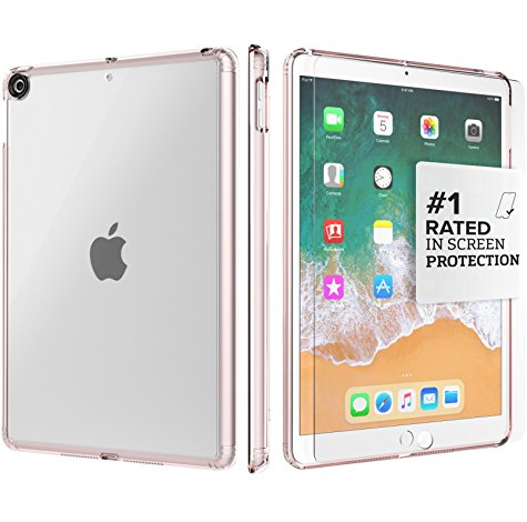 New iPad 9.7 Case (2017) - SaharaCase Protective Kit   [ZeroDamage Tempered Glass Screen Protector] Rugged Slim Cover [Shock-Absorbing Bumper] Scratch-Resistant Hard Back - Rose Gold Clear